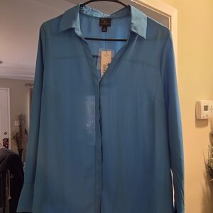 Worthington Men's Aqua Button Down Shirt